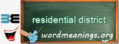 WordMeaning blackboard for residential district